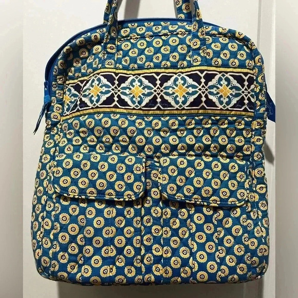 Small/medium blue and yellow Vera Bradley tote - Picture 1 of 7